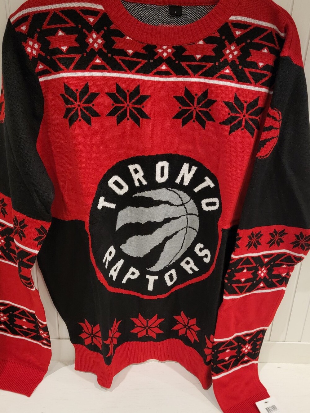 NBA Toronto Raptors Red & Black Crewneck Sweater